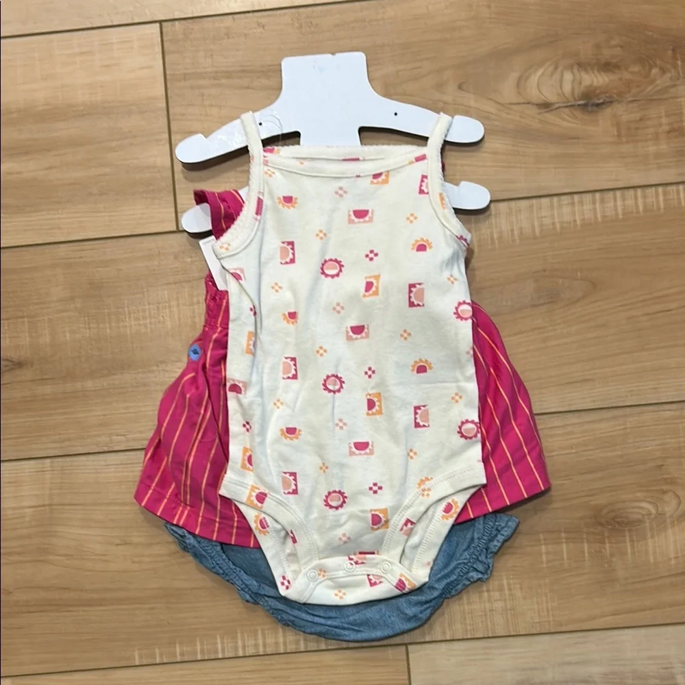 Carter's Pink Striped Kids Dress Set